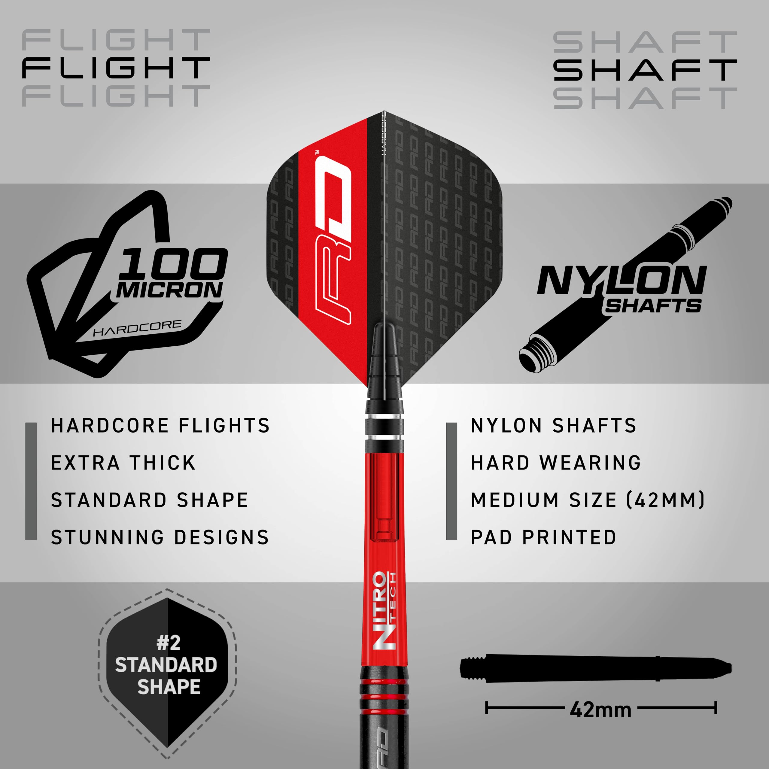 Red Dragon Fléchettes Pointes Acier Fury 1: 25g Flightmaster - Fléchettes Pointe Acier Tungstene