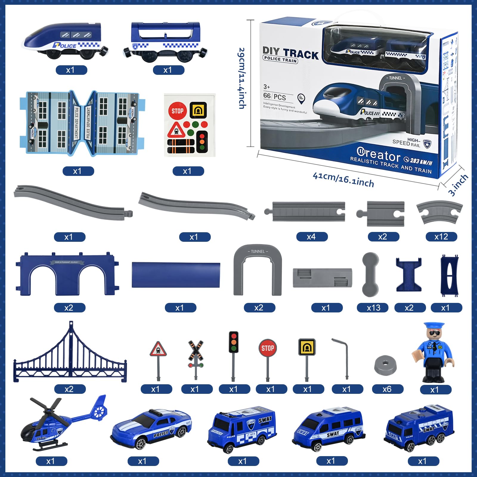 Joellfuner Train Électrique Enfant 3 4 5 6 7 Ans, Train Circuit Voiture Électrique Enfant, Jouets Enfants Véhicules de Construction, Jeu de Piste Voitures de Course Cadeau Garçon Fille