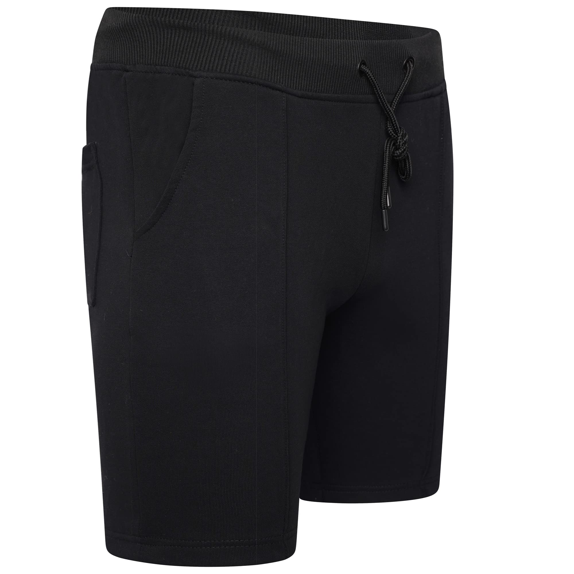 Youie Short de sport en polaire stretch pour homme - Taille élastique - Taille S à XXL, Noir , XL