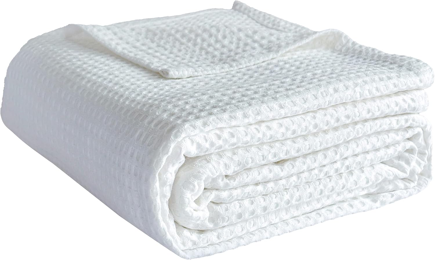 Simple&Opulence 100% Cotton Waffle Weave Throw Blanket 40"x50", Soft Lightweight Breathable Cozy Washed, Luxury Layer Blanket for Couch Bed Sofa, Farmhouse Home Decor for Adults All-Season, White