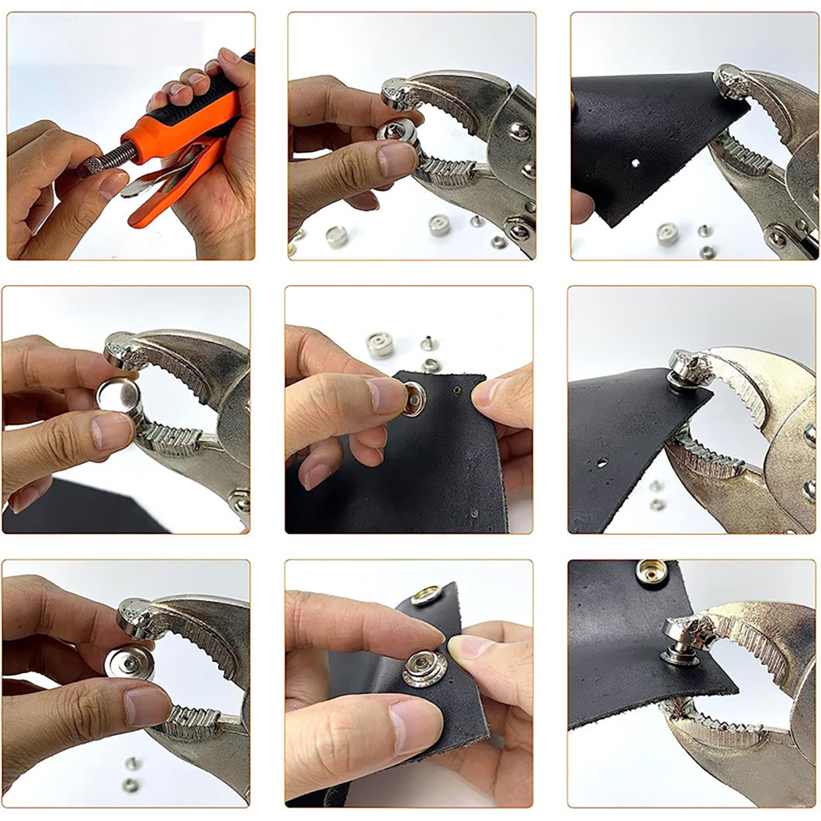 Alicates para Botones de Metal fáciles de Usar, Herramienta Resistente para Reparar Lonas, Lonas de Cuero y Costura.