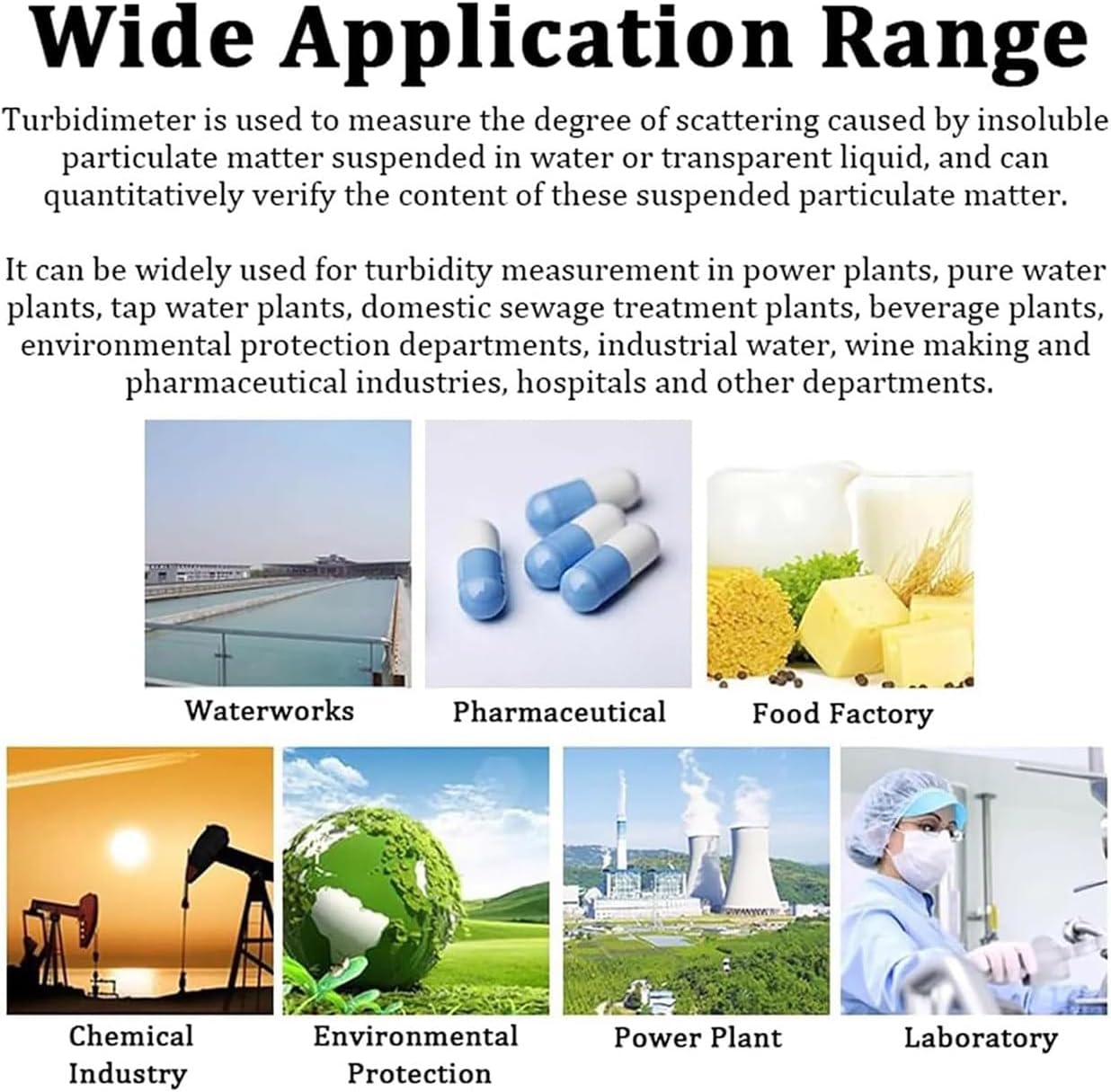 Portable Digital Turbidity Meter, Lab Water Quality Turbidity Detection Analyzer Tester, 90°Scattered Light Accuracy 0.1, for Lab Water Treatment Wine Industry (1B)