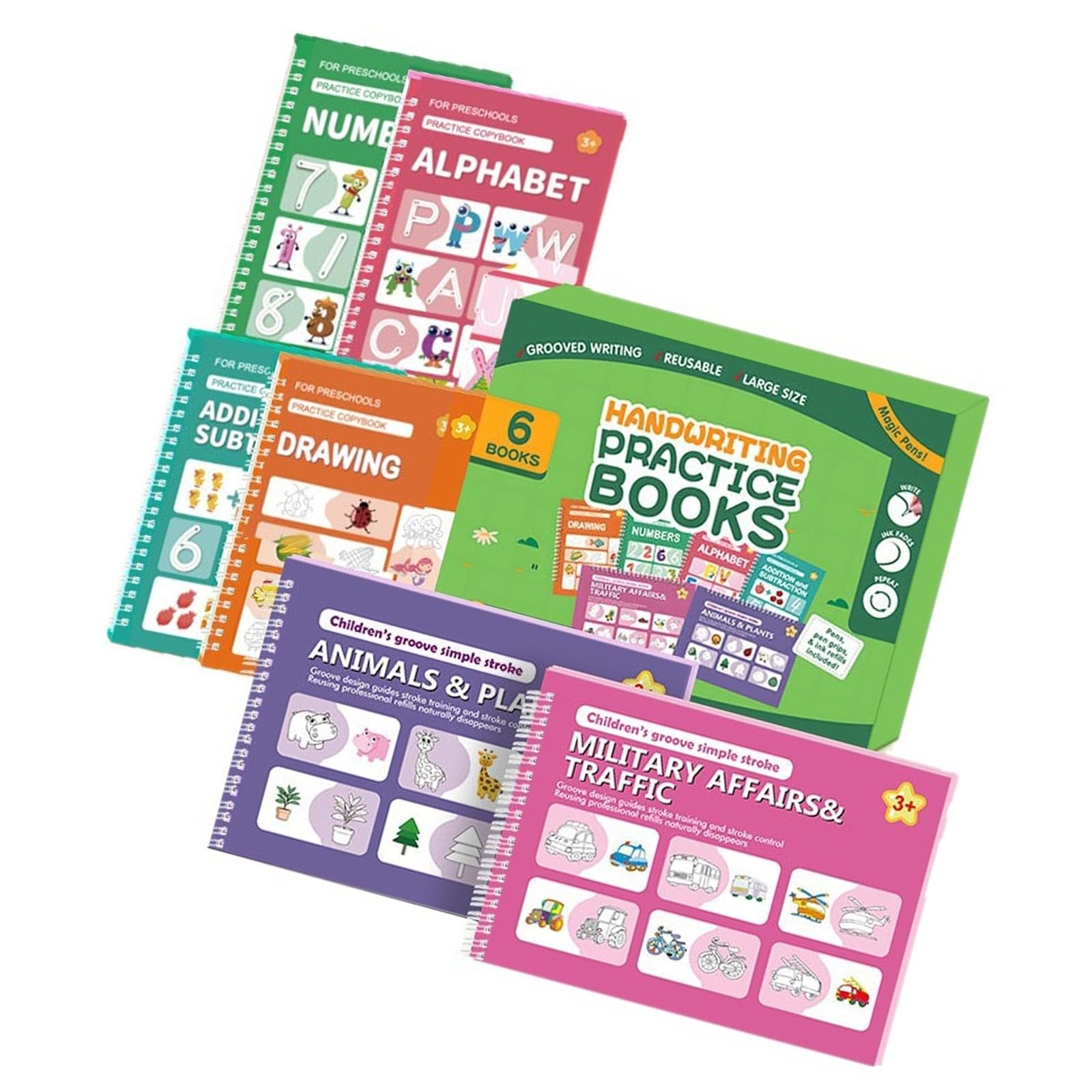 Kids Embossed Letter Tracing Book with Sketch Templates for Pencil Control Training Children ' s Drawing Practice Sketchbooks