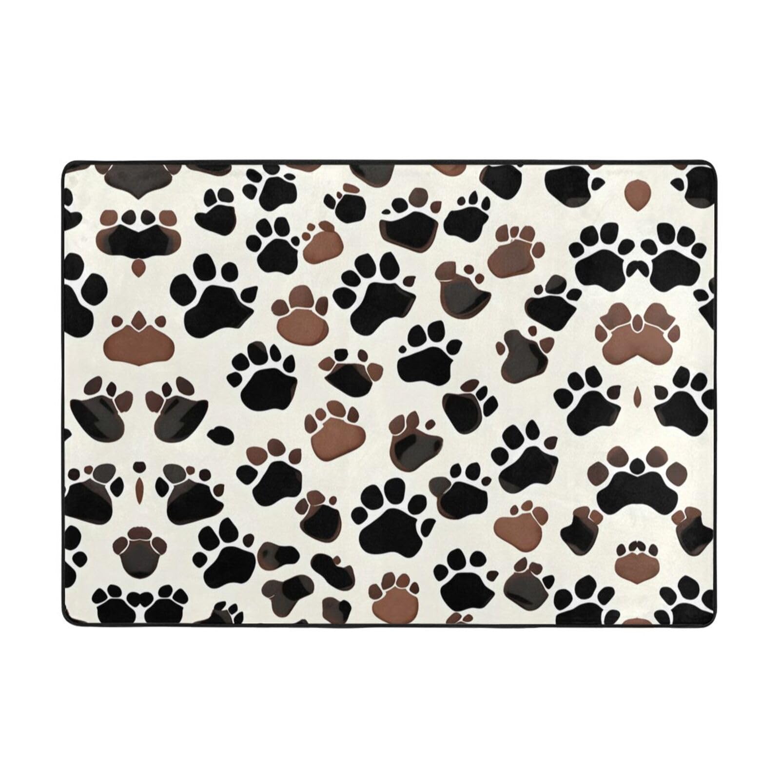 Tapis pour salon chaleureux à motif pattes de chien parfait pour vos soirées