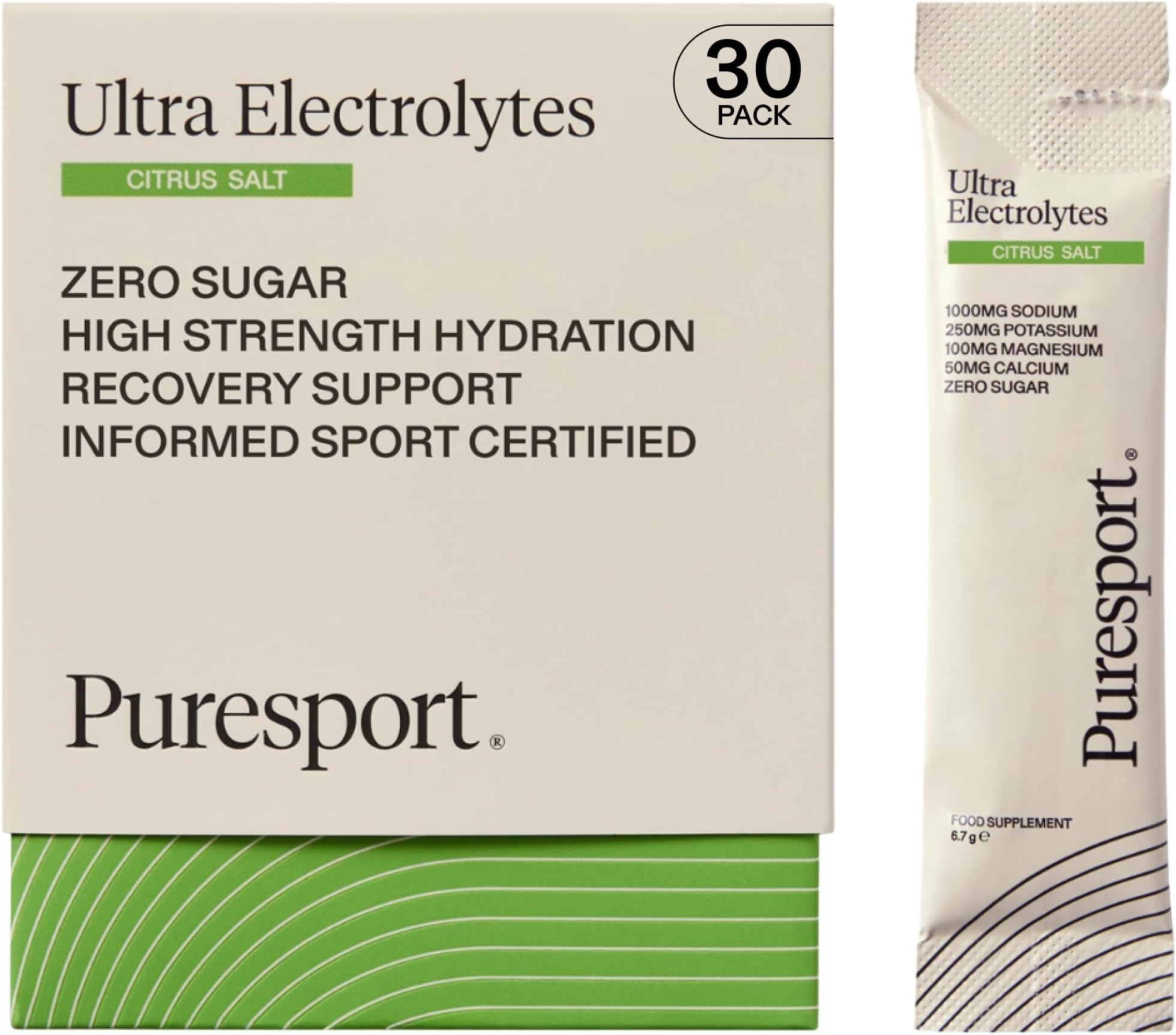 Puresport Ultra Electrolytes (Citrus Salt/30 Sachets) | Science-Backed Electrolytes Powder Designed to Support Optimal Hydration | Zero Sugar or Artificial Sweeteners | Informed Sport Certified