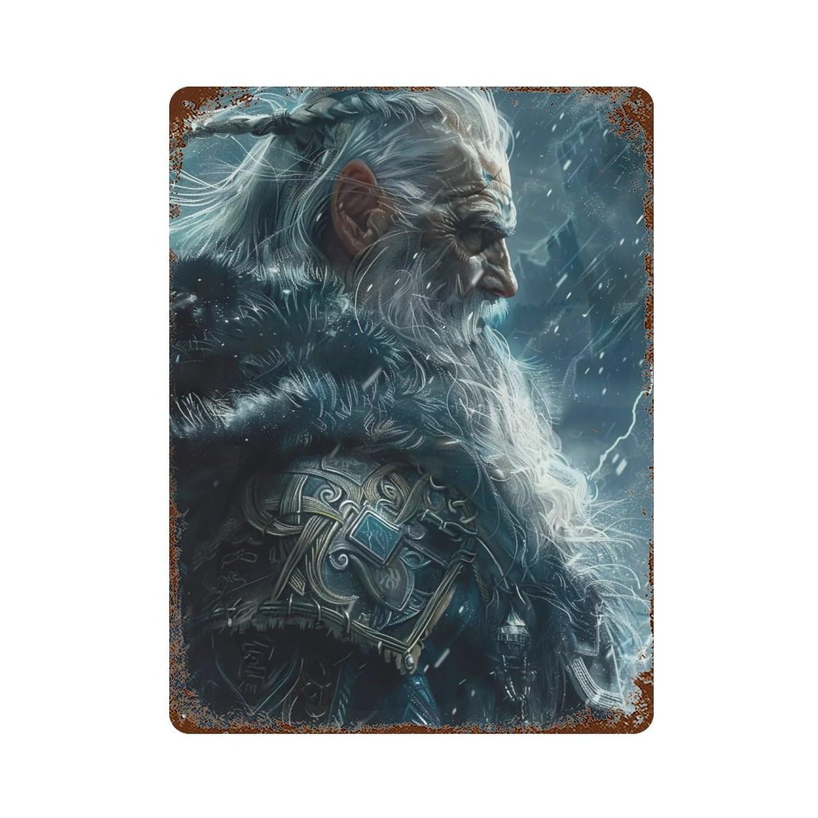 HDURYEYRYY Storm Elder Viking 03 Wall Retro Iron Vintage Art Metal Tin Sign Poster Modern Home Cofffee Club Art Bar Shop Decor 40x30cm