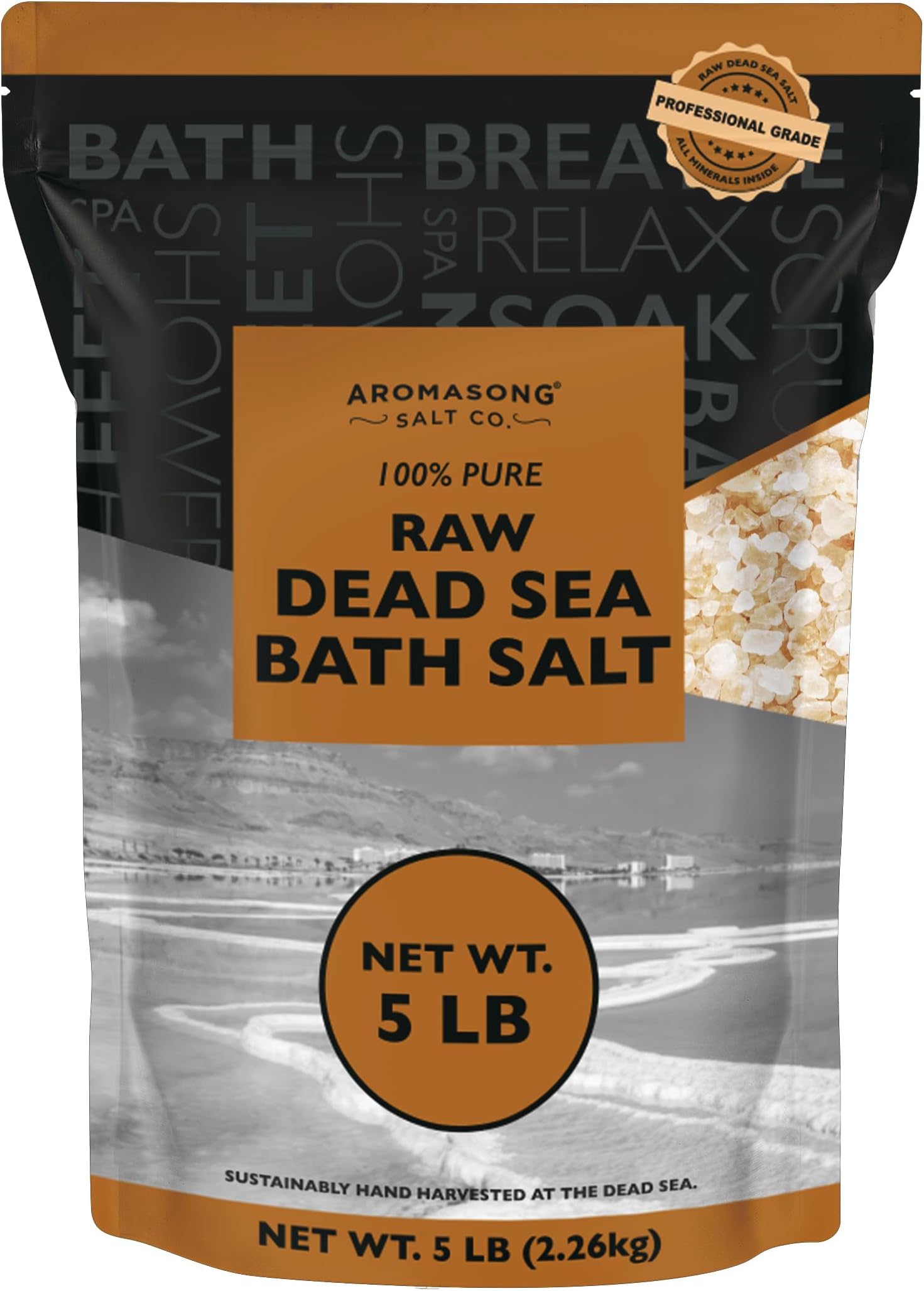 Minera Dead Sea Salt 5 lb. Fine Grain Bulk Bag Bath