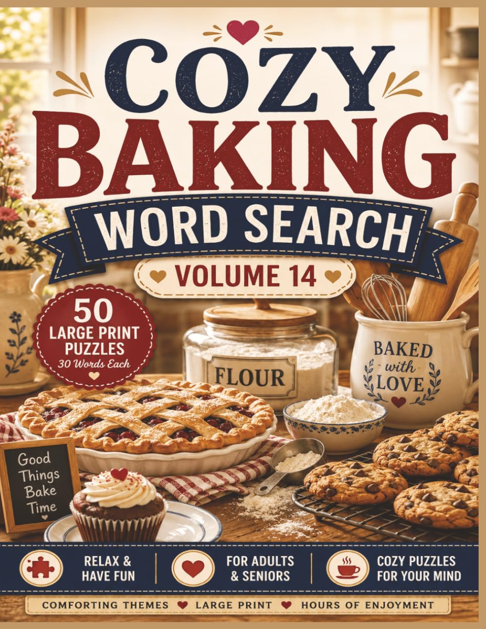 COZY BAKING WORD SEARCH - VOLUME 14: 50 Cozy Word Search Puzzles Inspired by Homemade Baking & Sweet Treats | Homemade Desserts, Warm Kitchens & ... Baking-Themed Puzzles for Adults & Seniors
