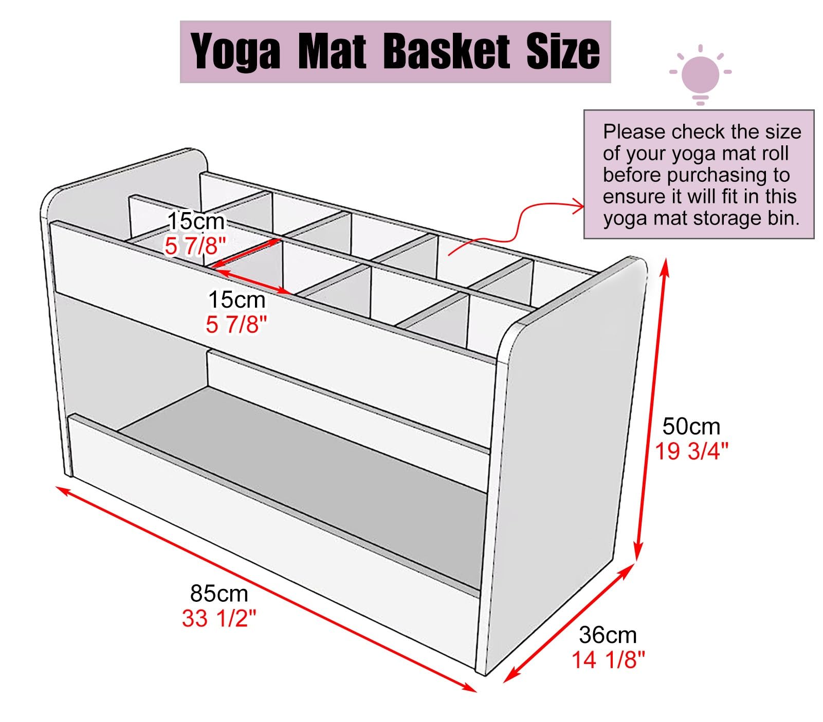 Soporte para Esterilla de Yoga para el hogar, Soporte para Esterilla de Yoga, Cesta de Madera Natural para Esterilla de Yoga, Rodillo de Espuma, Pesas Rusas, Bloques de Yoga, Raquetas de bád