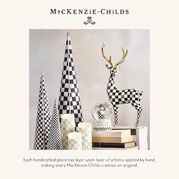 MACKENZIE-CHILDS Tabletop Christmas Tree, Decorative Tree for Christmas Decor, Set of 3, Courtly Cone