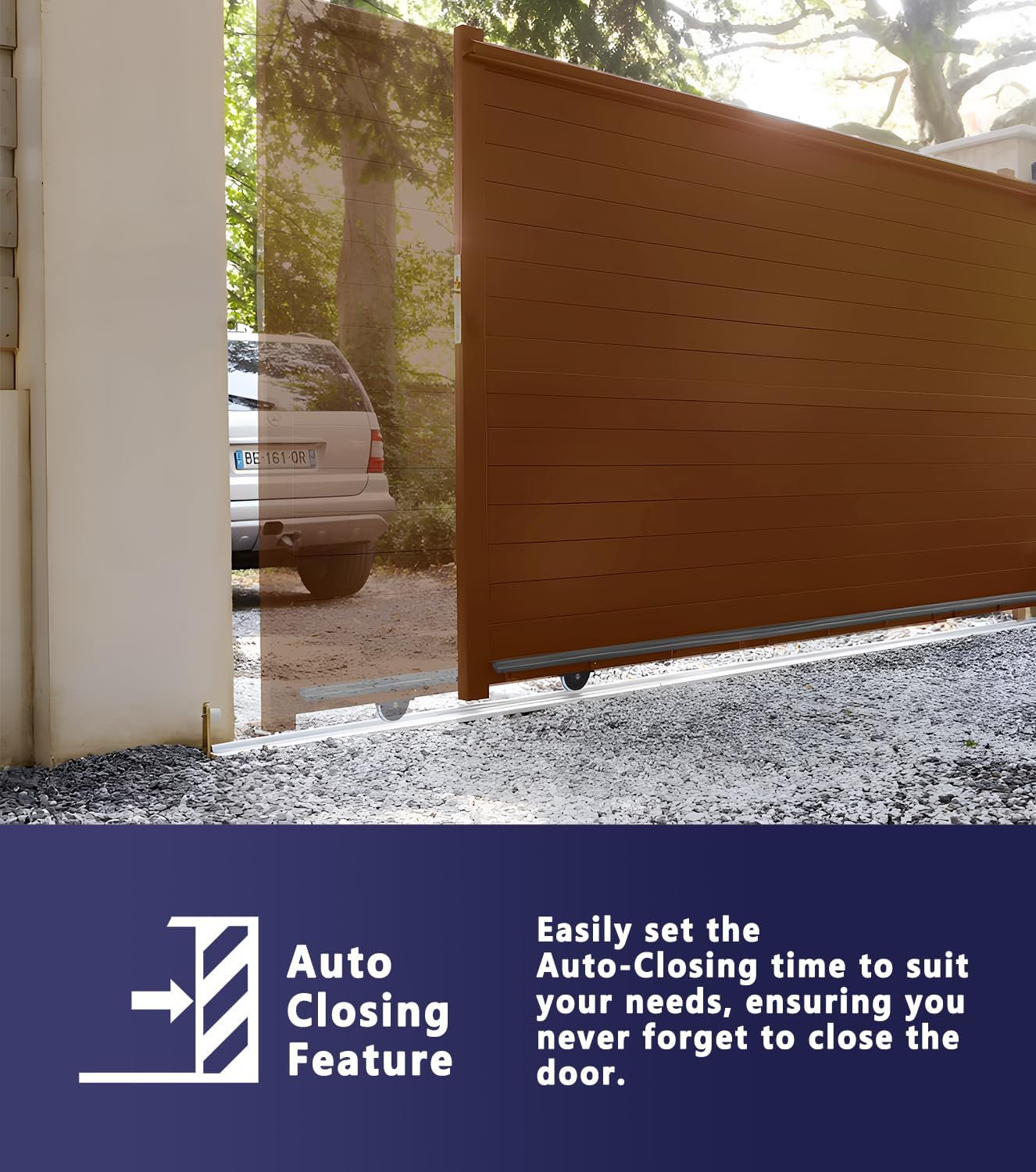 Gate closing automatically with auto-close feature