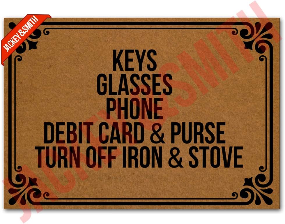 Jackey&Smith Chritsmas Doormats Keys Glasses Phone Debit