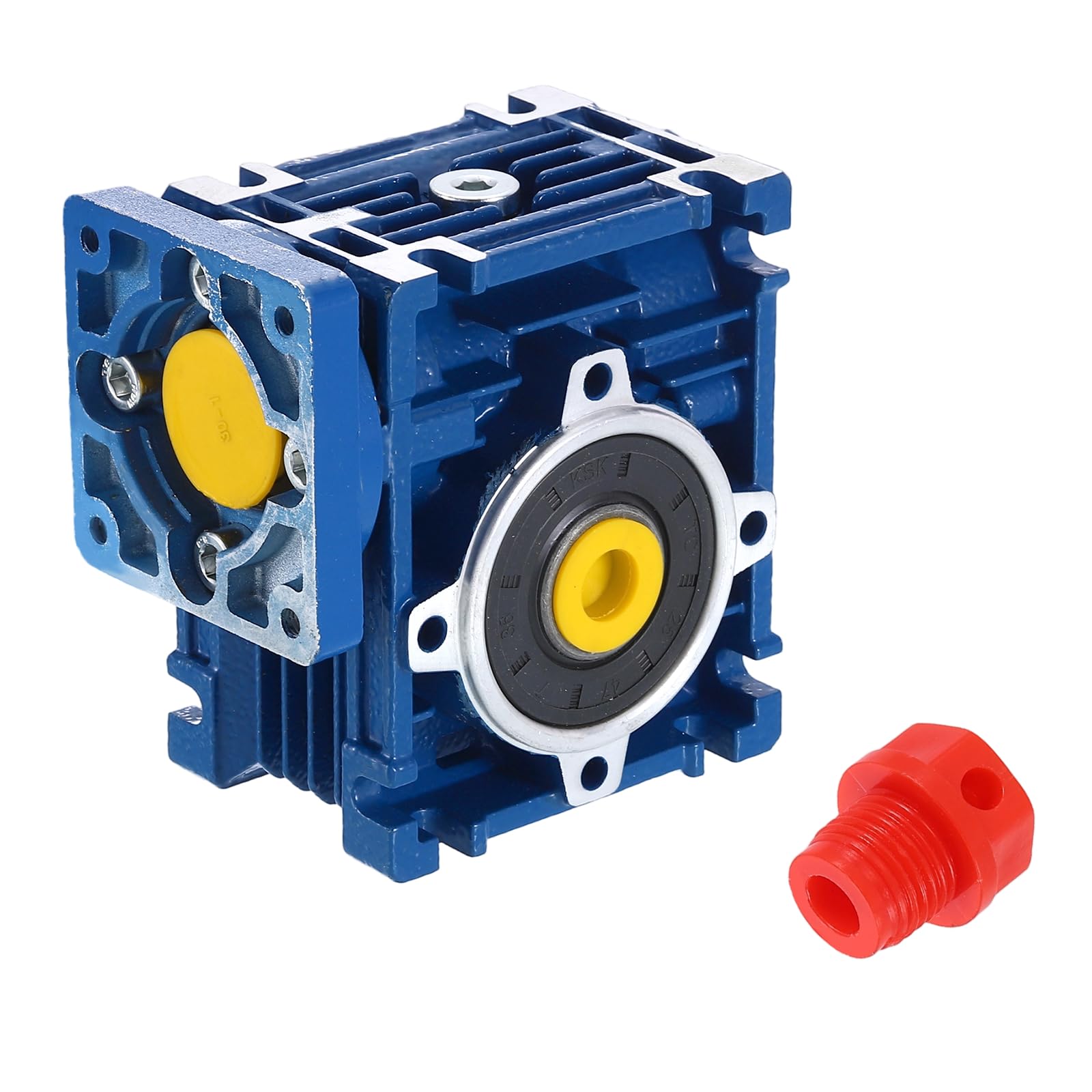 uxcell NMRV030 Rapporto del cambio a vite senza fine 15:1, albero di uscita da 14 mm Riduttore di velocità a vite senza fine ad alta coppia per motore passo-passo Nema24/servomotore Nema23, blu