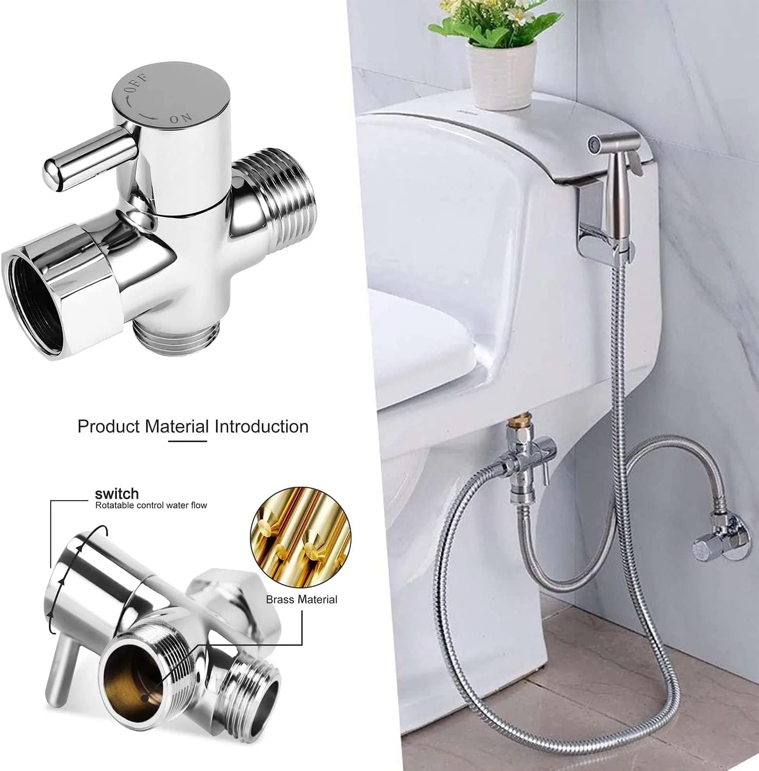 Bidet Sprayer for Toilet,Handheld Bidet Spraye,Cloth Diaper Sprayer Water Kit,Bathroom Hand Held Bidet Shower for Self Cleaning,Stainless Steel and Easy to Install
