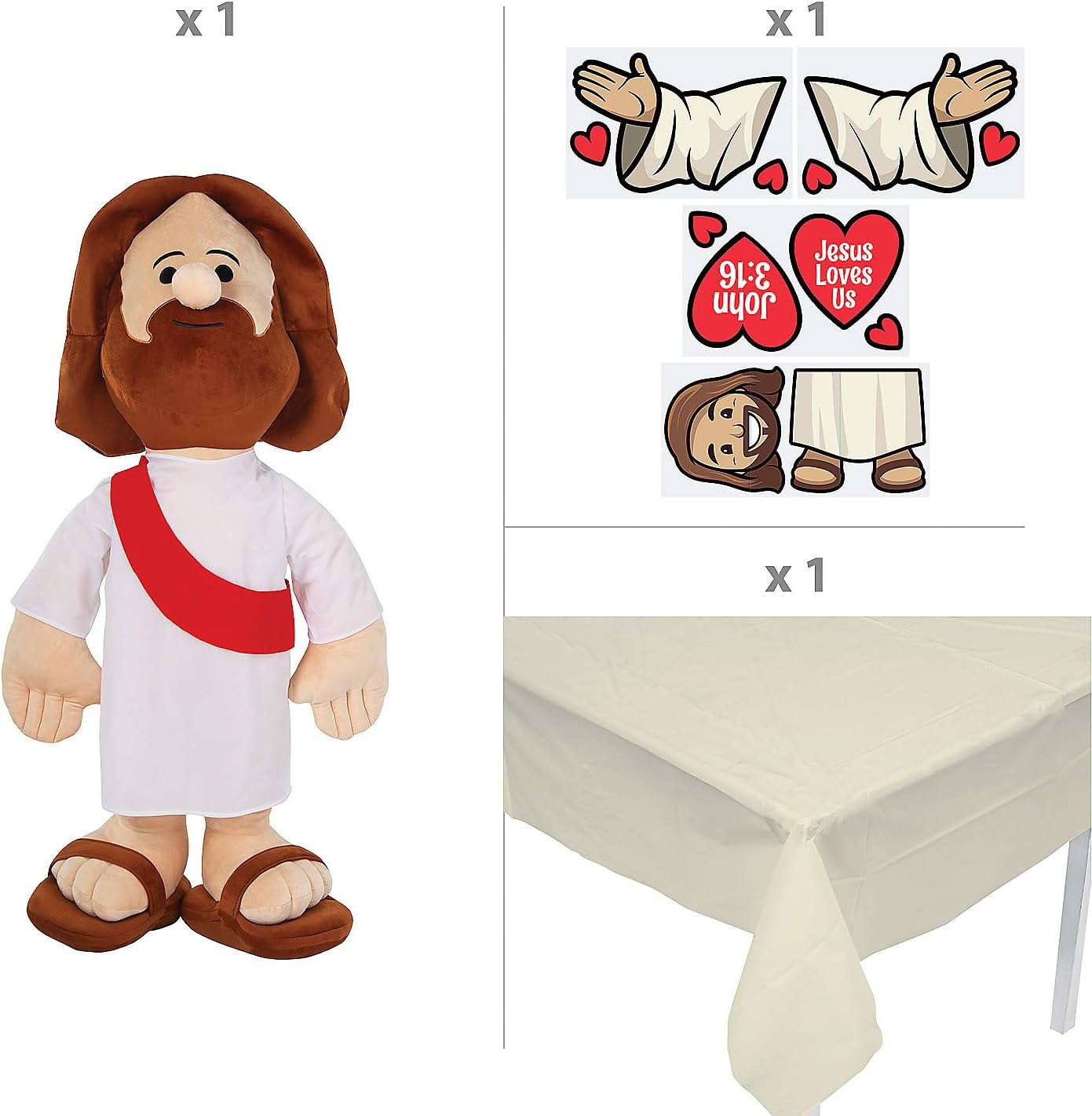Fun Express Full UpdatePARTY_SUPPLIES Deluxe Jesus Loves Us John 3:16 Trunk-or-Treat Decorating Kit - 14 Piece
