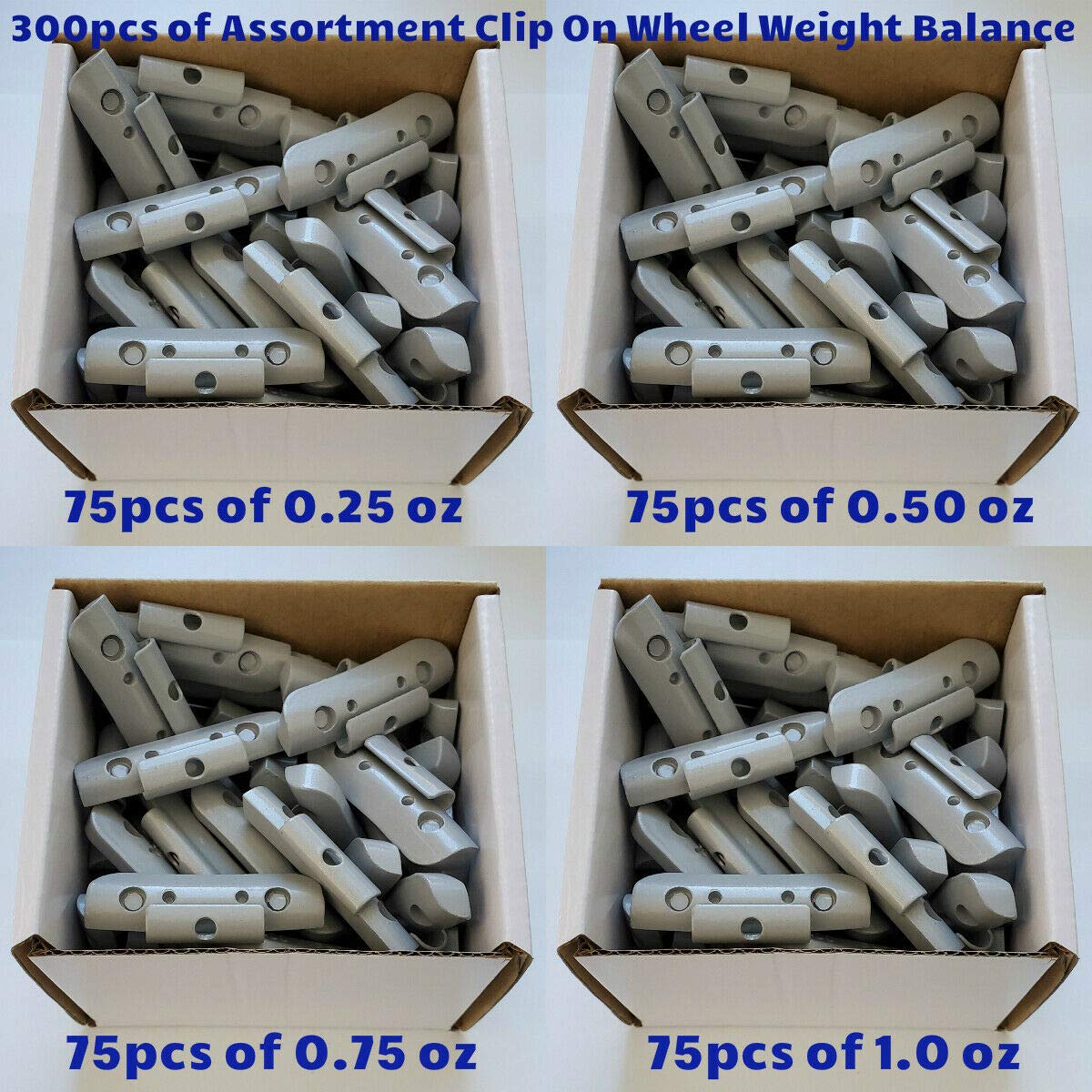 P-Style, Coated Wheel Weights, 100 Pc Assortment, FE, Clip-On Lead-Free Compatible with Steel and Alloy Rims 0.25 oz / 0.50 oz / 0.75 oz / 1.0 oz Balancing Weights, 25 Pc Mix (100 Pieces)