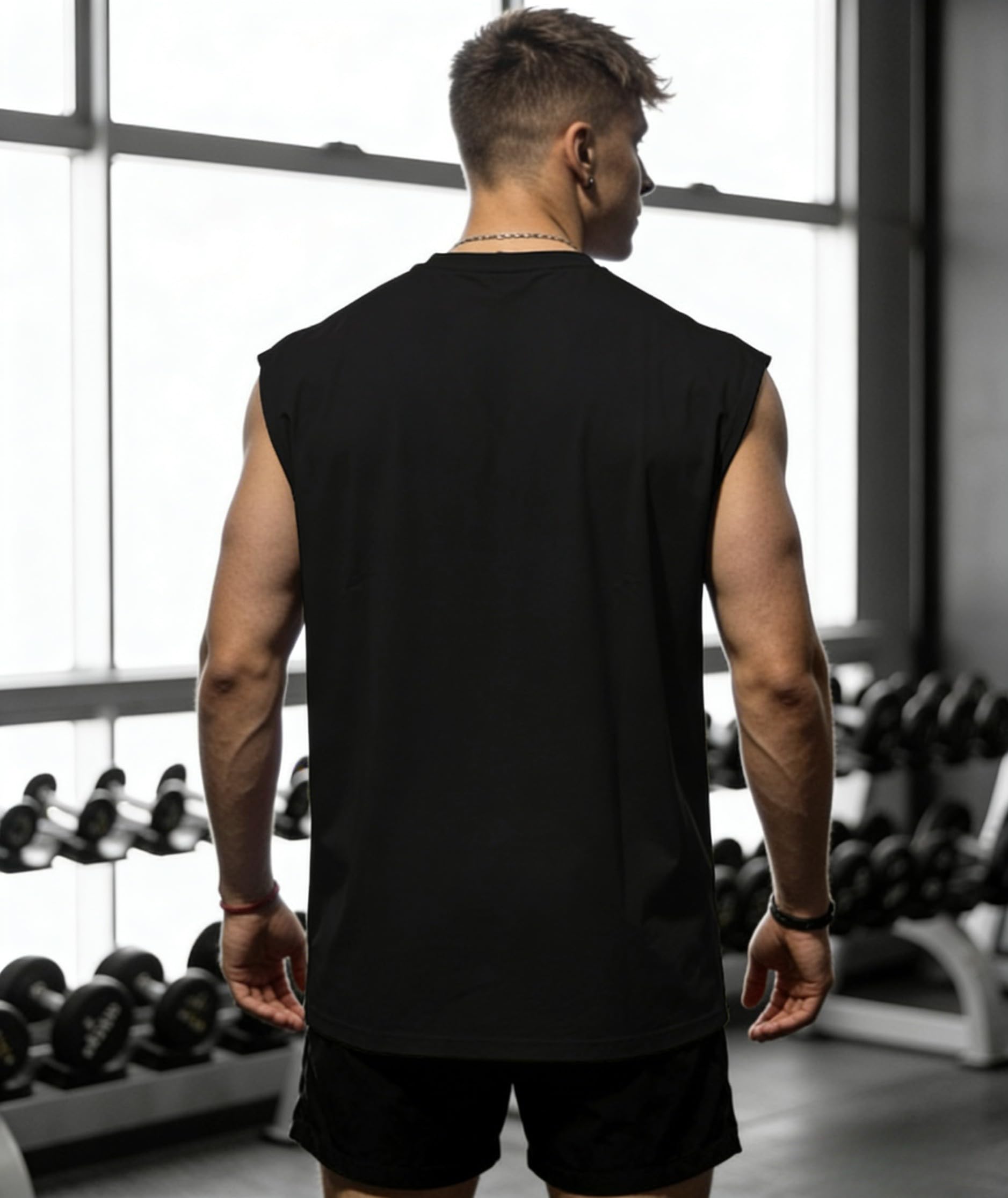 Camicie da allenamento senza maniche ad asciugatura rapida da uomo traspiranti canotte atletiche per palestra allenamento corsa - 5