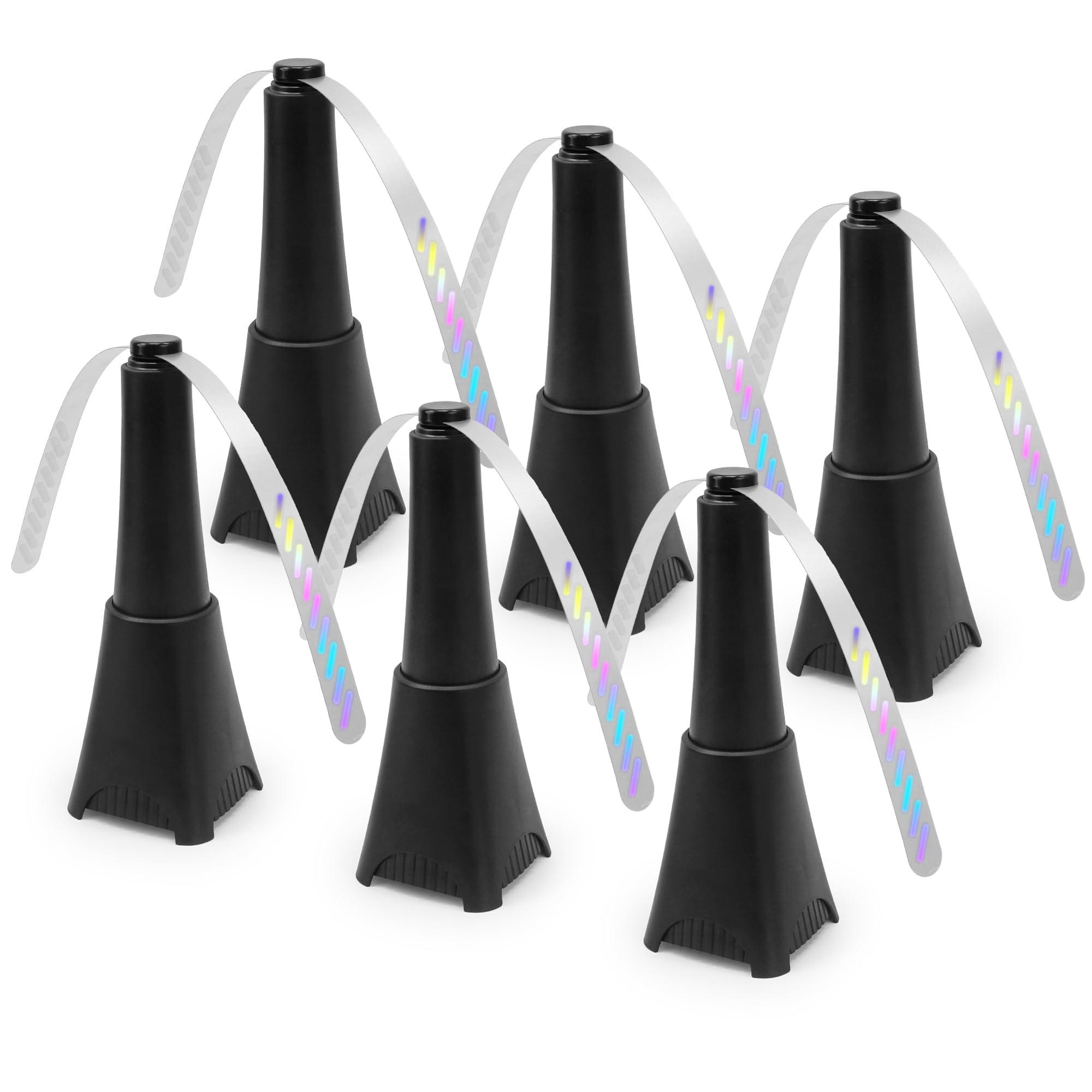 CHEOAR 6 Pack Food Fans for Tables, Battery Operated Portable Table Fans with Reflective Blades and Hanging Hook, Quiet Folding Fans for Outdoor Dining, BBQ, Picnic, Garden Parties, Camping, Black