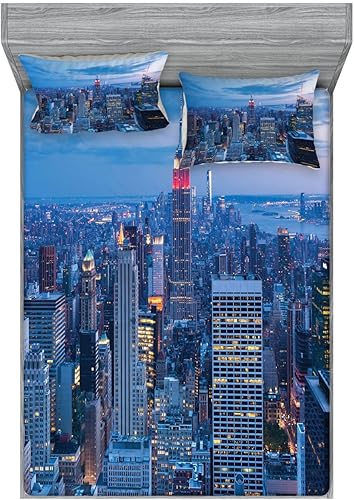 Miniatura 94 de Ambesonne - Juego de sábanas bajeras y fundas de almohada, diseño clásico botánico, plantas de jardín vintage, juego de 3 piezas con estampado