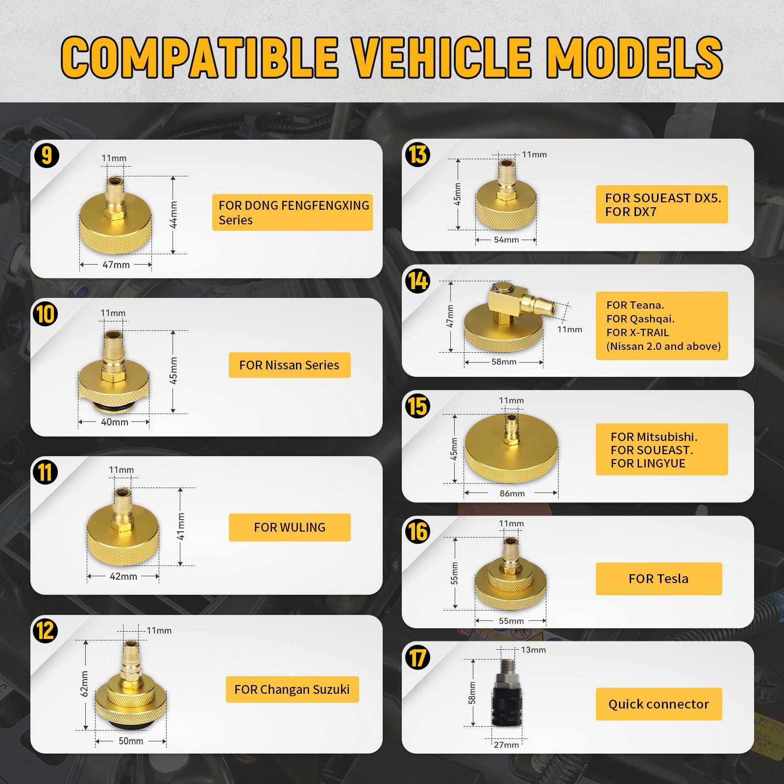 Set di 20 adattatori per Lo sfiato dei Freni, Cilindro Principale, per Auto, con Attacco rapido per Lo sfiato o Il riempimento del Liquido dei Freni per la Maggior Parte dei Veicoli
