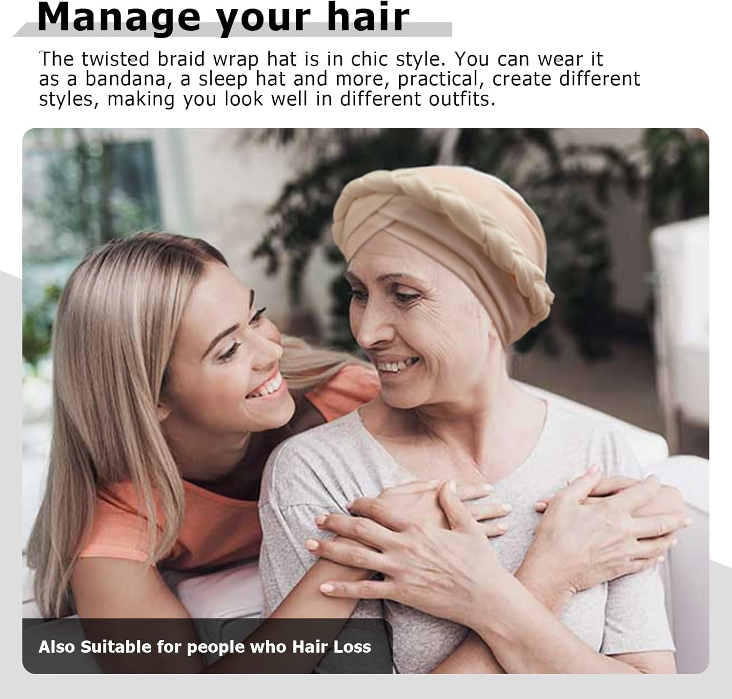 African Women Turban Caps Beanie Pre-Tied Twisted Braids Headwraps for Women Head Scarf Chemo Cancer Headwear Cap - Image 4