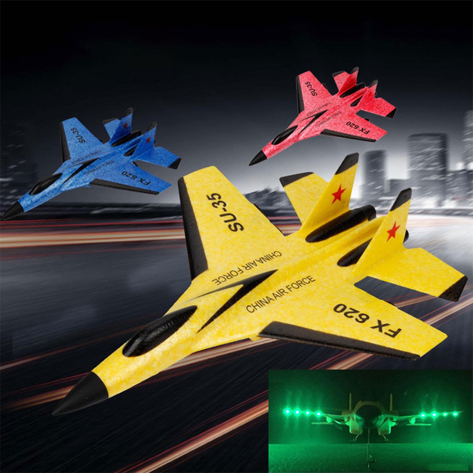 Avión Teledirigido Avión Foam RC Planeador Control Remoto Fijas Fácil Manejo Material Resistente Ideal para Principiantes, batería roja 2
