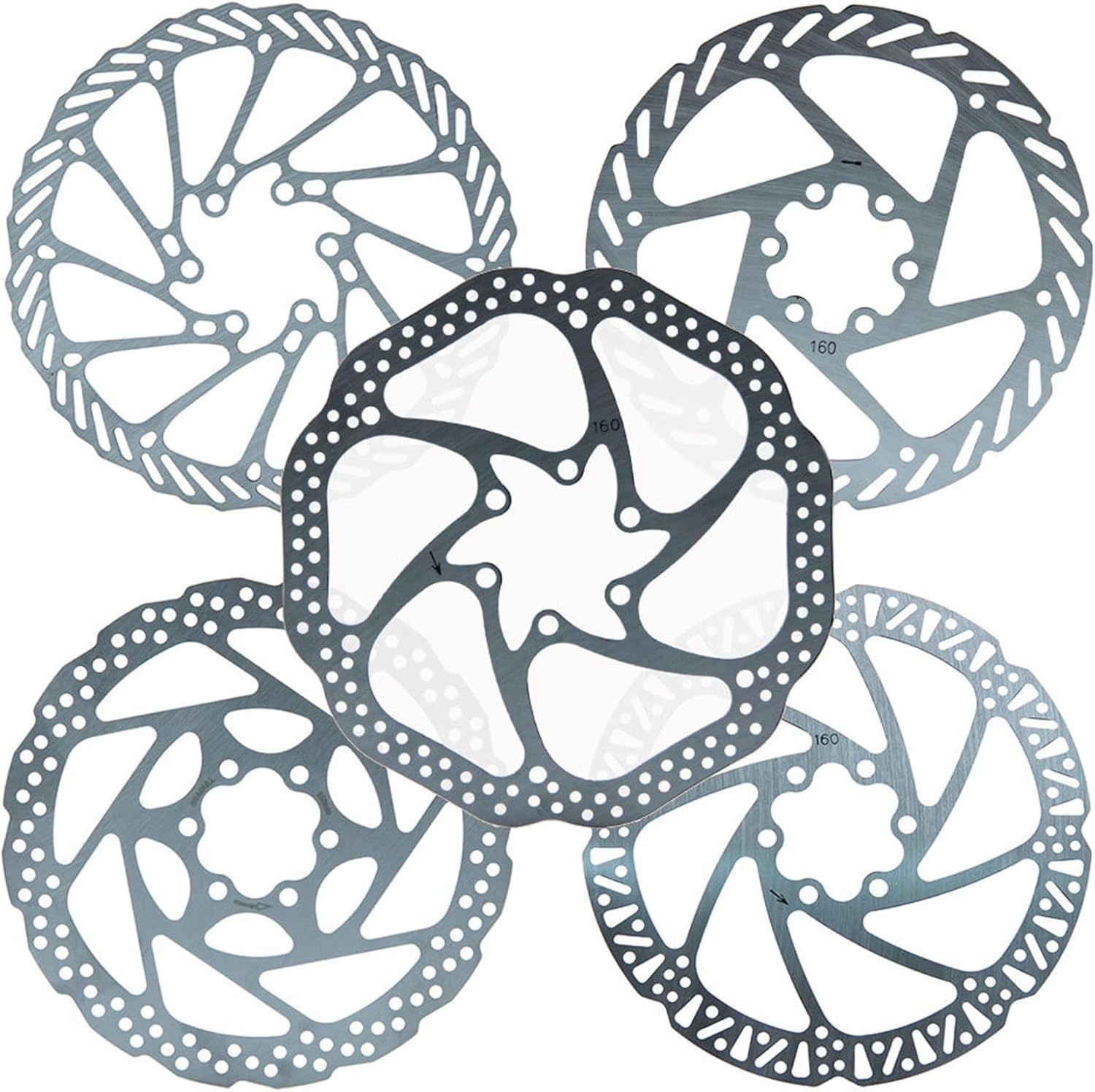 6inch 160 Hydraulic Brake Disc Electric Scooter Steel Rotor Zoom Accessories for MTB Bike Mountain Road Bicycle Cycling Pads(160B1pcs)