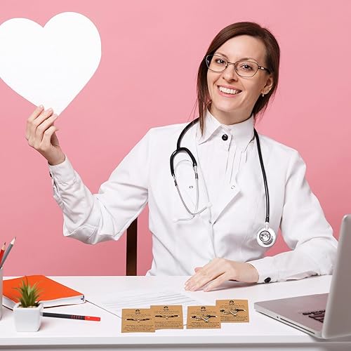 Miniatura 5 de Yinkin 100 juegos de pulseras de estetoscopio Rn a granel con tarjeta de bendición para profesionales de enfermería, escuela, graduación, enfermera,