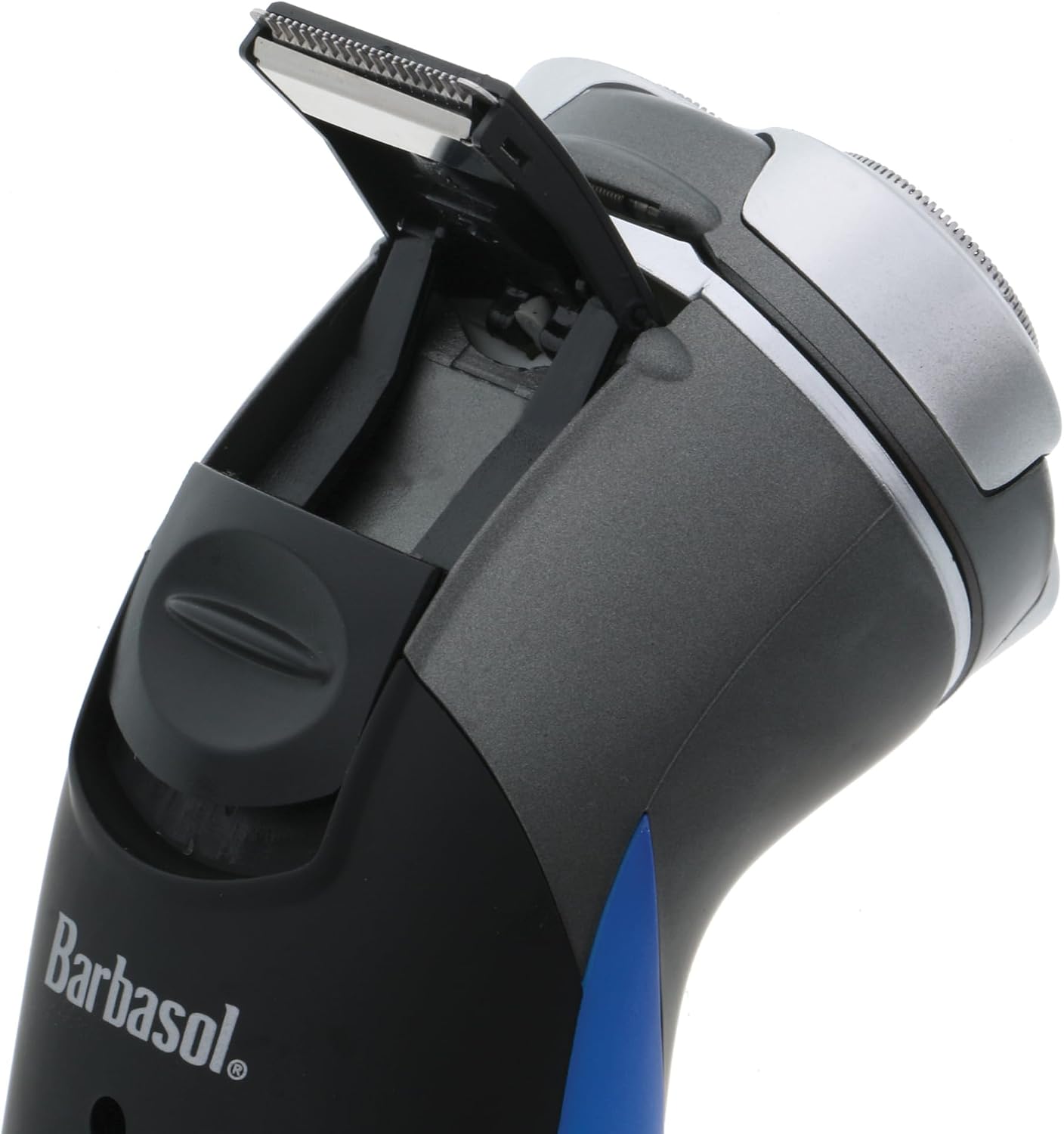 Barbasol Rechargeable Electric Wet and Dry Rotary Shaver with Stainless Steel Blades and Pop Up Trimmer
