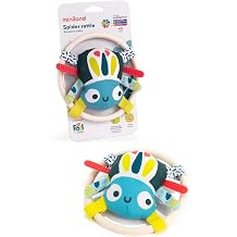 Miniland Feel to Learn Spider Teether Rattle for Infant and Toddlers from 0 to 6 Months