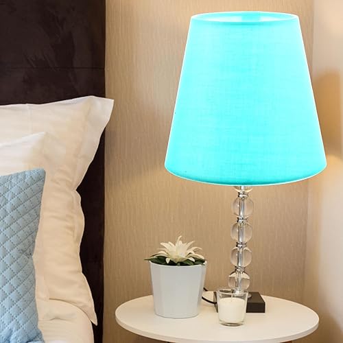 Miniatura 7 de Uonlytech Pantallas pequeñas para lámpara pequeña, lámpara de repuesto con clip, cubierta de lámpara de araña de tela para lámpara de mesa, 5.5 x