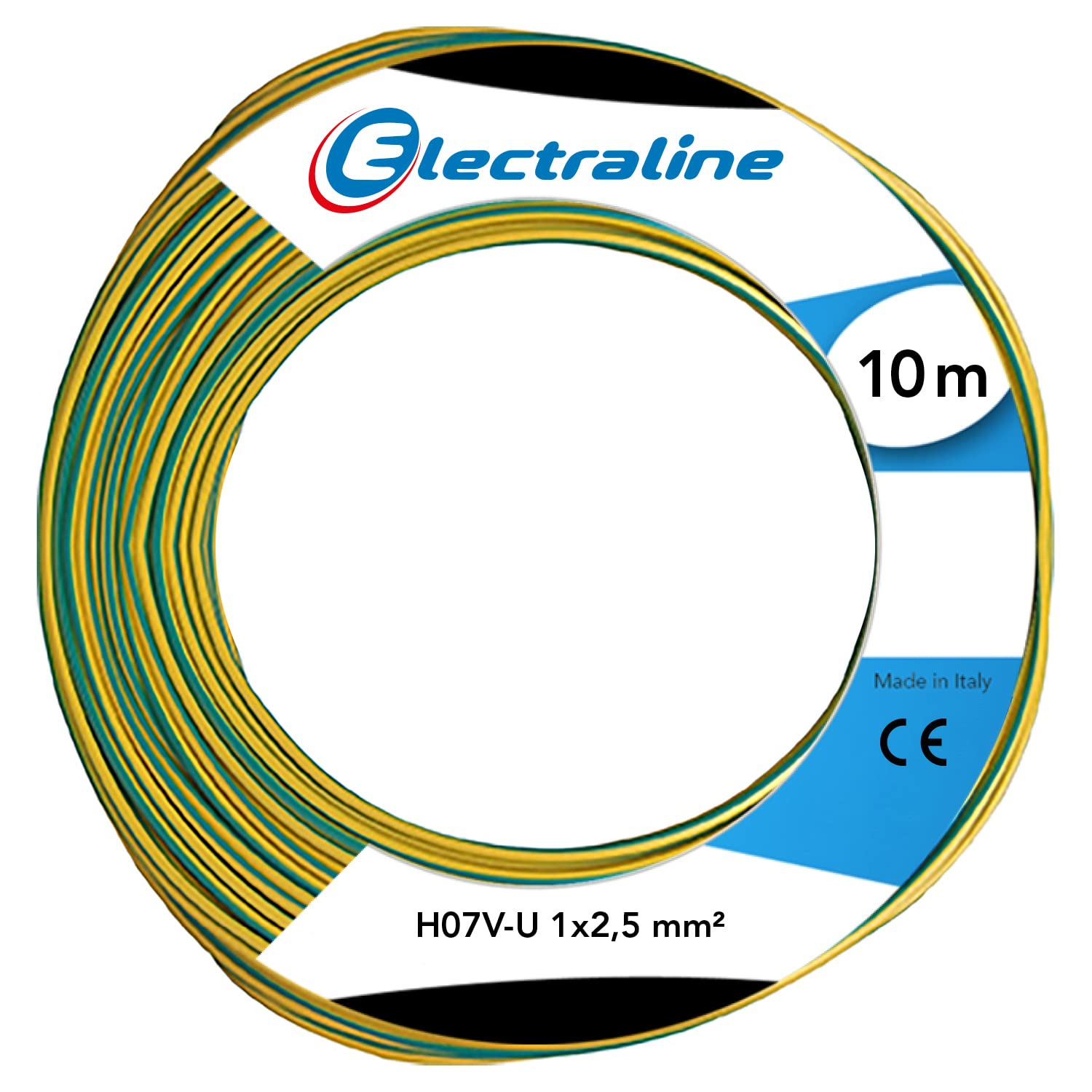 Electraline 60101025C Cable Green/Yellow 10 Metres