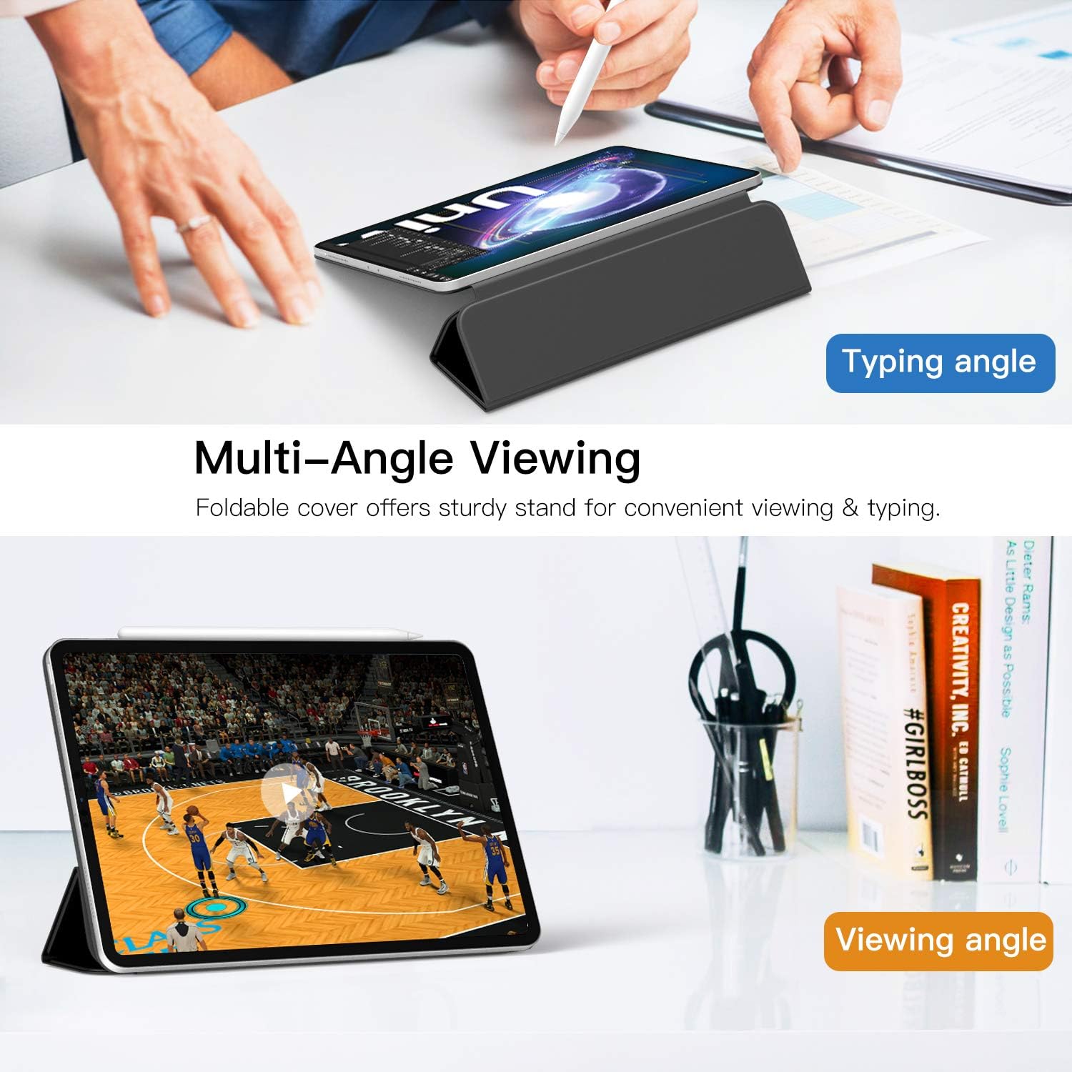 TiMOVO Case for iPad Pro 12.9" 2018, [Support Apple Pencil Charging] Magnetic Attachment, Trifold Stand Magnetic Smart Case with Auto Sleep/Wake fit iPad Pro 12.9" 3rd Gen (2018 Release), Black