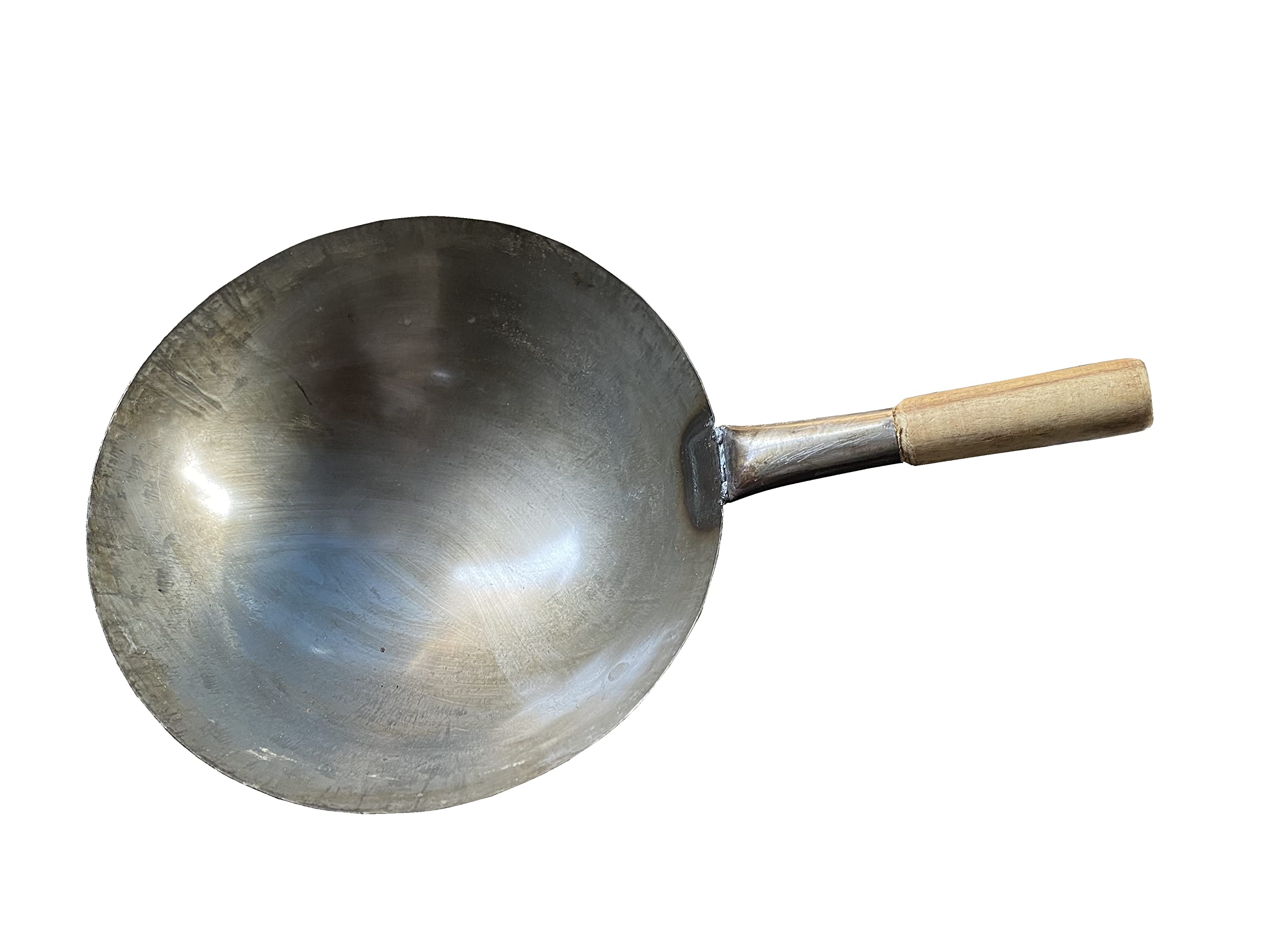 Tinax Chinese Wok Mild Steel MS for Home, Hotel (Size 14.5inch) 1.3KG