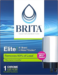 Brita Filtro de agua para grifo, sistema de filtración de agua, filtros de repuesto para grifos, cromado, 1 unidad