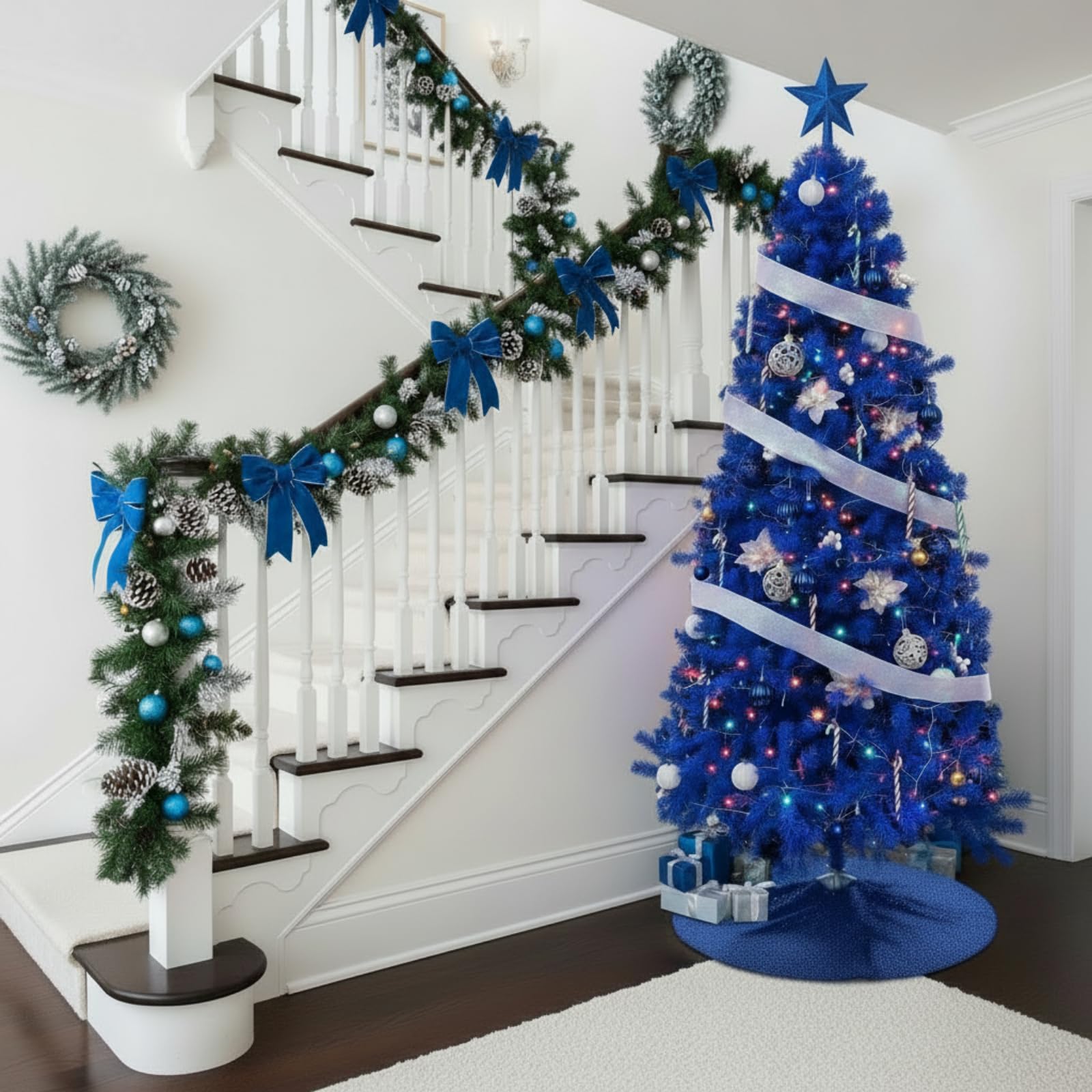 Amazon.com: Lunmon 70 PCS 7 FT Half Christmas Tree with Lights and