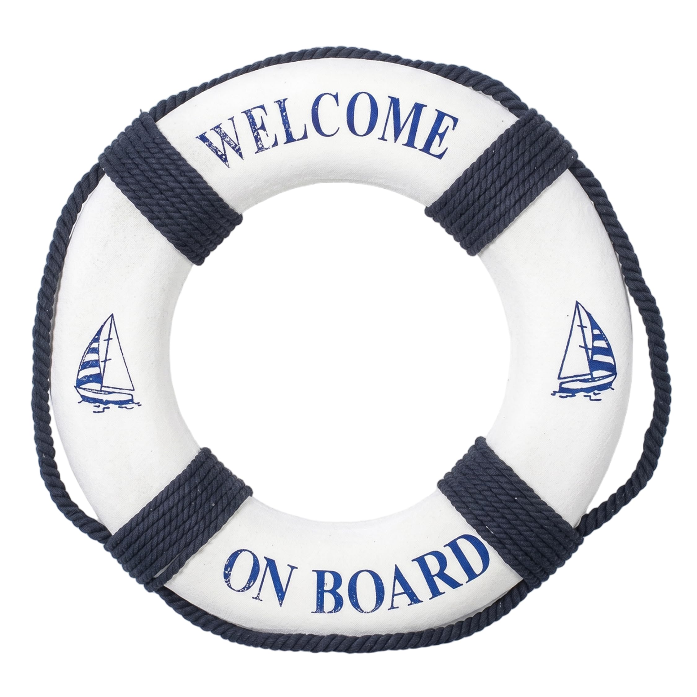 Striegro Life Preserver Ring Decoration, Mediterranean Nautical Wall Decor With Rope - Wall Hanging Decor, 40cm/15.75inch.