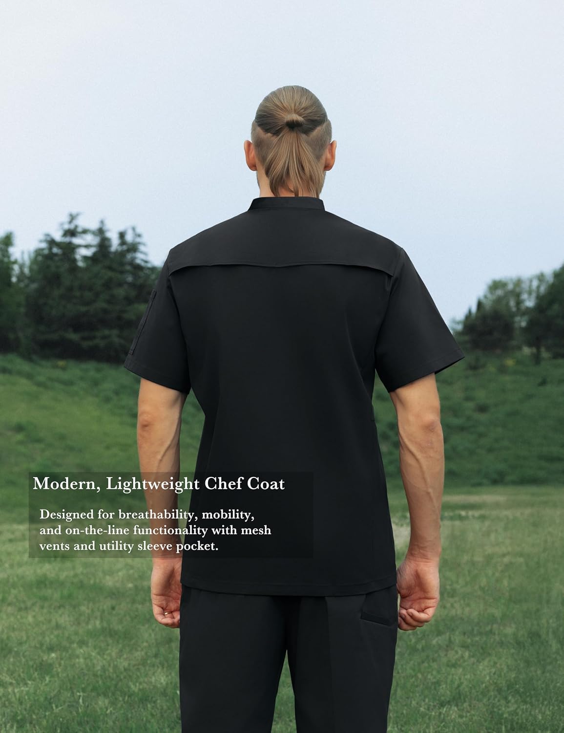 Castor Men’s Chef Coat – Classic Tailored Short Sleeve Chef Jacket with Mesh Vent Panels and Utility Pocket - Image 5