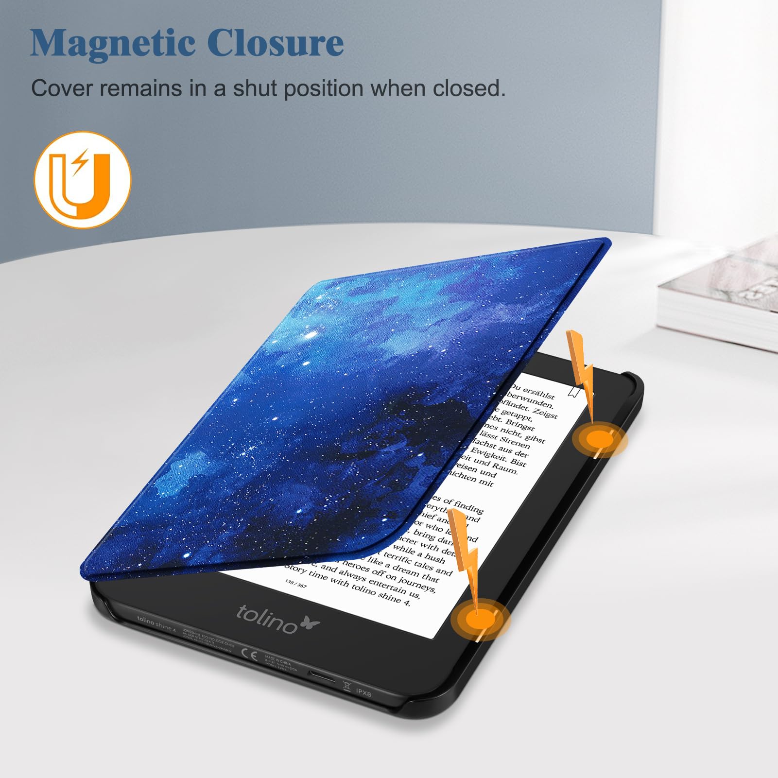 FINTIE, Etui Slimshell do 6" Kobo Clara Colour (2024) /Clara BW (2024) /2E (2022) - super cienka, lekka, luksusowa obudowa z premium skóry PU z funkcją automatycznego uśpienia/budzenia (gwiaździste