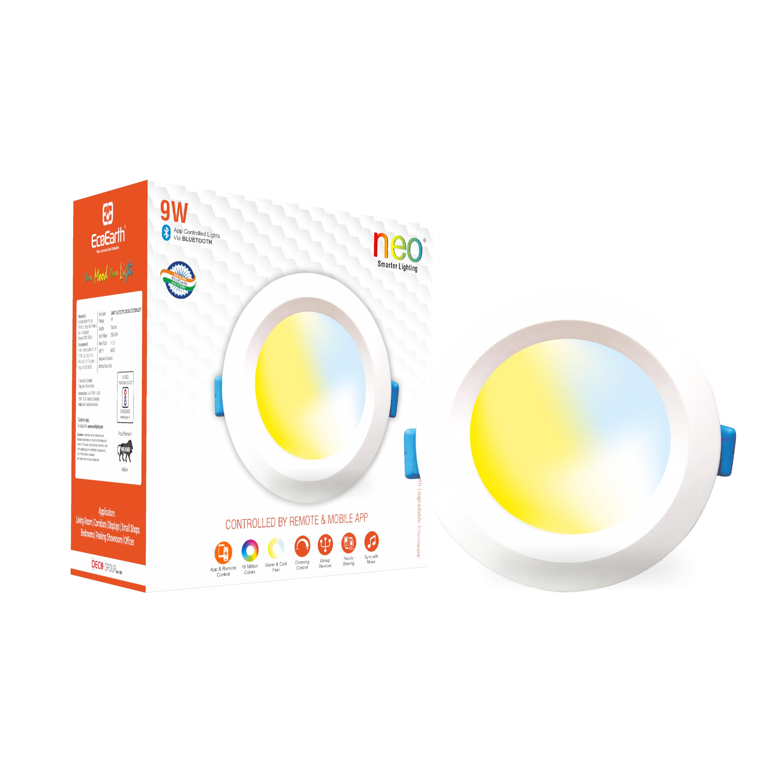 See full amazon price history chart for EcoEarth Neo Bluetooth Smart Concealed Downlight | 9 Watt |Warm to Cool Feel & 16 Million Colors (Pack of 1) EcoEarth Neo Bluetooth Smart Concealed Downlight | 9 Watt |Warm to Cool Feel & 16 Million Colors (Pack of 1) (B0D9BKRF77) Amazon Price History, Amazon Price Tracker