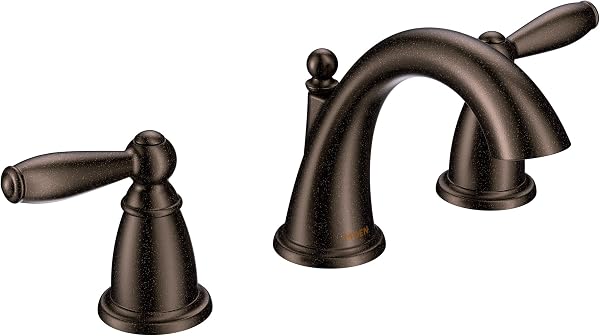 Moen Brantford Oil-Rubbed Bronze Two-Handle Widespread Bathroom Sink Faucet for 3-Hole Setups with Valve Included, TV662