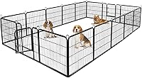 Vista 10 de BestPet Corral para perros 40 pulgadas, 8 paneles Cerca de alta resistencia de metal para ejercicio de mascotas Paneles de cerca