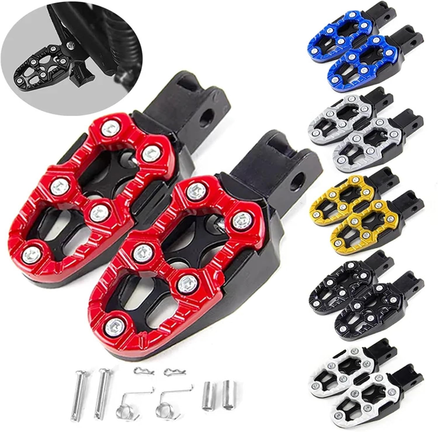 Compatible for Kawasaki Universal Angle Adjustable Aluminum Alloy Motorcycle Footrests Anti Slip Foot Pegs(1)