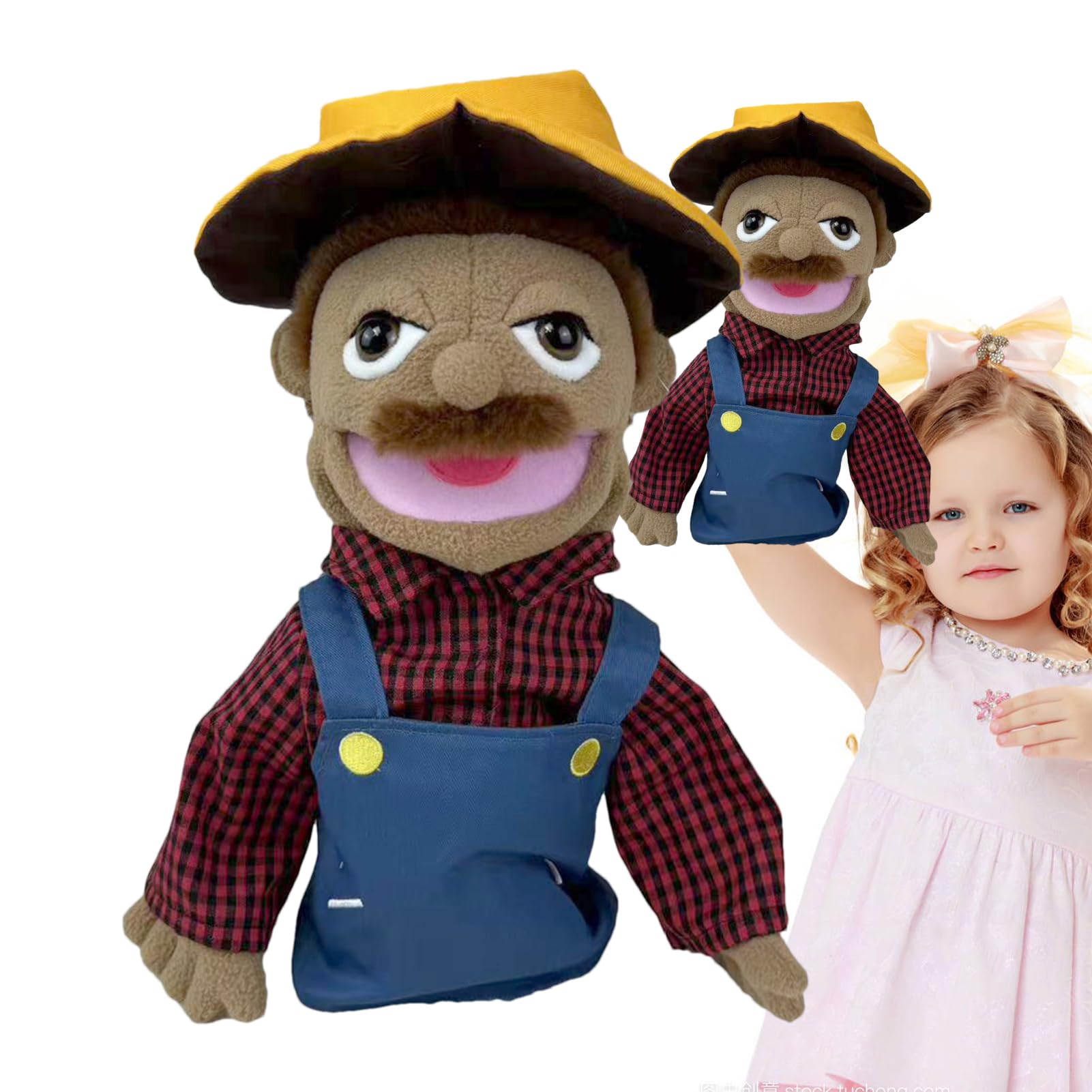 HUNYA Career Hand Puppet, Marionnette à Main En Peluche Pour Jeu De Role Pompier Avec Bouche Mobile Cuisinier Pompier Fermier Ouvrier Detective Medecin Enfant Adulte 1574494375