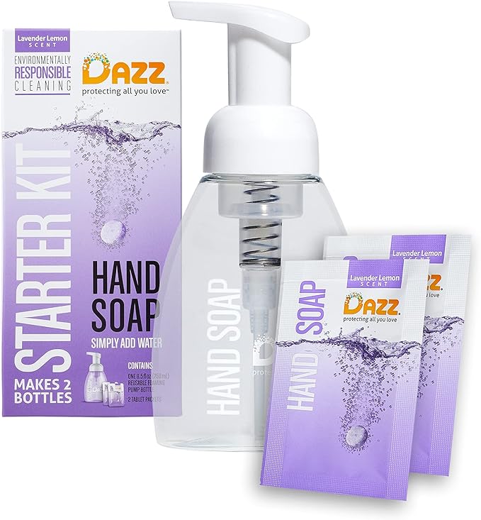 DAZZ Foaming Hand Soap Starter Kit (1 Reusable Foaming Bottle Dispenser