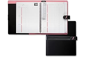 *[Daytimers and Organizers 2022] Pink Ribbon Microfiber Snap-Tab Organizer Starter Set, Notebook Size (D88125)*