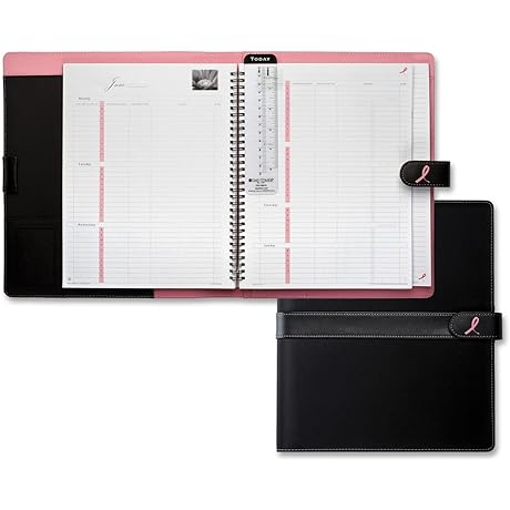 *[Daytimers and Organizers 2022] Pink Ribbon Microfiber Snap-Tab Organizer Starter Set, Notebook Size (D88125)*