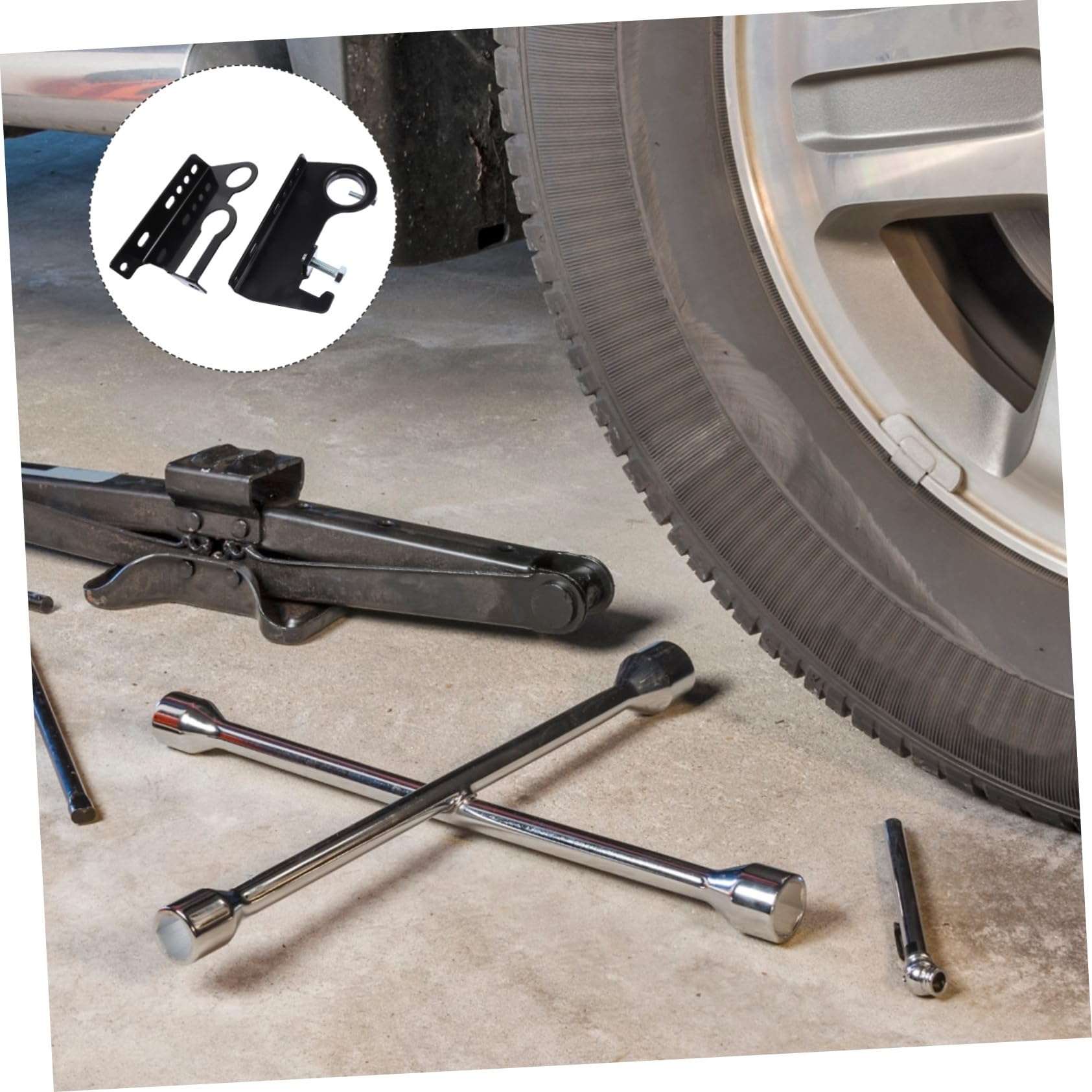 Halterung mit Einfacher Montage und Robuster Konstruktion Schwarze aus Stahl für Wagenheber für Offroad Fahrzeuge und Dachgepäckträger