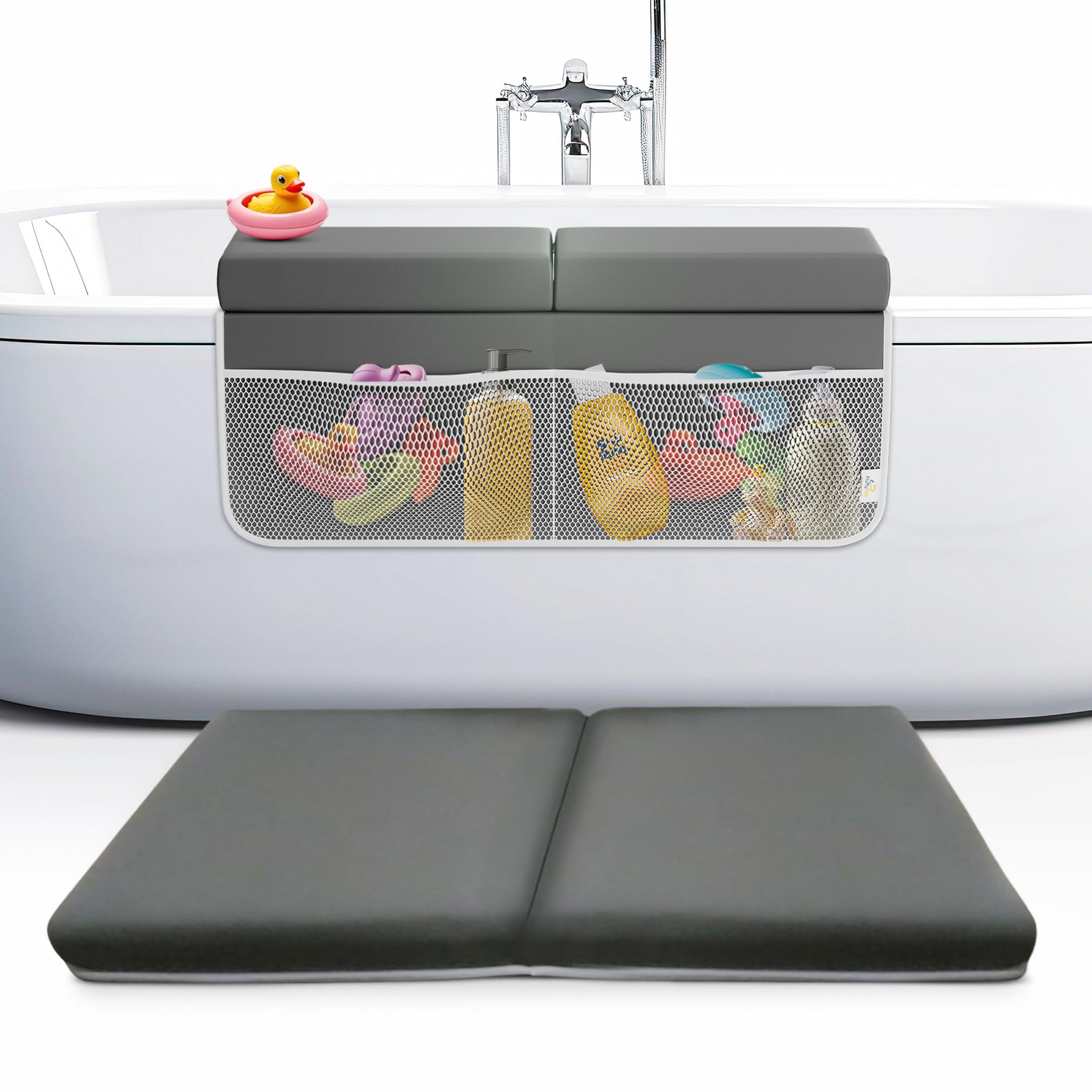 Memory Foam Badewannenknie- und Ellenbogenstützen-Set, 5,1 cm dick, wasserdicht, unverzichtbare Baby-Badestütze und Kniepolster-Set für die Badewanne – Baby-Badewanne, Kniebank und Bad