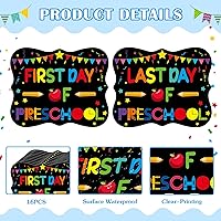 Vista 7 de PETCEE Letrero de primer y último día de escuela – Cartel de pizarra de 15 grados para niños y niñas, 8 x 10 pulgadas, preescolar de jardín